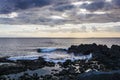 Sky with clouds over the sea at Giardini-Naxos, Sicily, Italy Royalty Free Stock Photo