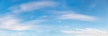 Sky with clouds panorama and small half moon Royalty Free Stock Photo