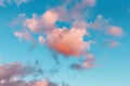 sky with clouds and red reflections from the sun. Bright colorful background Royalty Free Stock Photo