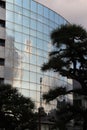 The sky and clouds are reflected on the facade of a building (Japan) Royalty Free Stock Photo