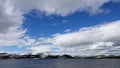 Sky,clouds and river on Stekenjokk plateau in Sweden Royalty Free Stock Photo