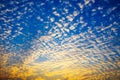 Sky with clouds and sun, Cumulus sunset clouds with sun