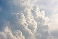 Sky with clouds and sunlight closeup. Texture background, copy s