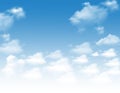 Sky with clouds on a sunny day. Vector illustration Royalty Free Stock Photo