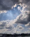 Sky clouds sunrays Royalty Free Stock Photo