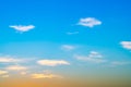 Sky and clouds at sunset, abstract colorful background, orange and blue Royalty Free Stock Photo