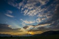 Clouds on the twillight near the mountains