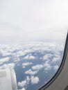 sky and clouds view from airplane window Royalty Free Stock Photo