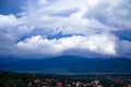 Sky in clouds, white clouds, blue sky noon sky, clouds over the mountains