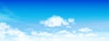 Sky cloudscape in sunny day Spring, Vector wide panorama Summer blue sky with white clouds,Beauty clear cloudy bright light in Royalty Free Stock Photo
