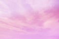 Sky and cloudy with beautiful pink color background.Subtle background Pastel of cloud. Royalty Free Stock Photo