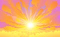 sun shining in the evening. Sky Twilight Background Vector Royalty Free Stock Photo