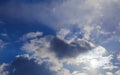 A view of the cloudy blue sky with bright sunlight Royalty Free Stock Photo