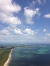 Aerial view of the riviera maya and Caribbean Sea Royalty Free Stock Photo