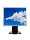 Sky on computer screen Royalty Free Stock Photo