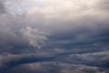 The sky is covered with gray storm clouds as a natural background. Royalty Free Stock Photo