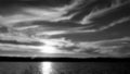 Sky darkness  water lagoon lake blackandwhite Royalty Free Stock Photo