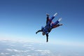 Skydive tandem two friends together Royalty Free Stock Photo