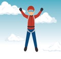 Sky diver guy extreme sport Royalty Free Stock Photo