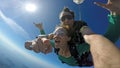 Sky diving tandem self portrait Royalty Free Stock Photo