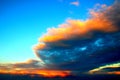 Sky with fantastic clouds during sunset in Grottammare