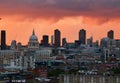 Sky on fire in London, United Kingdom
