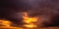 Sky fire sunset, panorama format