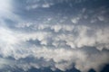 Sky with fluffy, downy, fleecy, and puffy clouds. Royalty Free Stock Photo