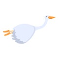 Sky fly stork icon, cartoon style