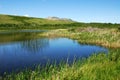 Sky, foothills and lake