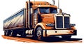 Truck trailer freight shipping delivery semi road vehicle heavy diesel transportation cargo Royalty Free Stock Photo