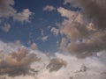 Sky full of large puffy clouds at sunset Royalty Free Stock Photo