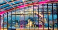 Sky Gardens Interior at night, illuminated with colourful lights Royalty Free Stock Photo