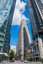 Sky glass shadows  Yonge street Downtown  Toronto Royalty Free Stock Photo