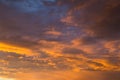 Sky with gold clouds Royalty Free Stock Photo