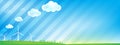 Sky and grass wind mill background 003 Royalty Free Stock Photo