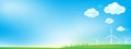 Sky and grass wind mill background Royalty Free Stock Photo