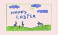 Happy Easter - card. Vector illustration.