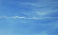 The sky has traces of planes that fly Royalty Free Stock Photo