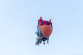 In the sky hot air balloon in the shape of a mouse at the hot aiIn the sky hot air balloon in the shape of a mouse at the hot air