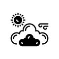 Black solid icon for Sky, cloud and heaven Royalty Free Stock Photo