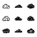 Sky icons set, simple style
