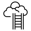 Sky ladder icon outline vector. Heaven goal