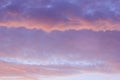 Sky landscape with clouds on the sunset, background Royalty Free Stock Photo