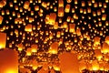 Sky lanterns festival Loy Krathong ,Thailand