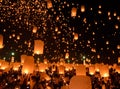 Sky lanterns festival or Yi Peng festival in Chiang Mai, Thailand