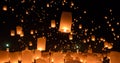 Sky lanterns festival or Yi Peng festival in Thailand