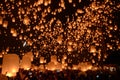 Sky lanterns firework festival,Chiangmai ,Thailand, Loy Krathong and Yi Peng Festival Royalty Free Stock Photo