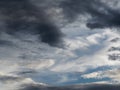 Sky with large clouds and sunlight.