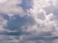 Sky with layers of clouds. Blue sky and puffy clouds background. Cloudscape view full of natural light background. Cloud patterns Royalty Free Stock Photo